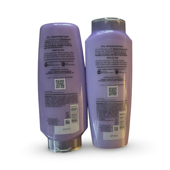 2 L'Oreal Paris Elvive Hyaluron Plump Hydrating Shampoo + Conditioner 12.6 oz ea - Picture 2 of 2